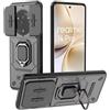 DERHAN Cover per Realme 14 Pro 5G, Custodia Antiurto con Copertura per Fotocamera e Supporto - Nero