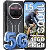 OUKITEL WP55 Pro Rugged Smartphone 5G Android 15-48GB+512GB Telefono Indistruttibile, 108MP+32MP+8MP Visione notturna,120Hz 6.6 2.4KFHD+ 11000mAh IP68/IP69K,Dual SIM/NFC/OTG Cellulare Antiurto 2025