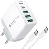 Avatcen Caricatore USB C, 55 W, 5 porte, USBC, presa multipla, 3 USB A e 2 USB C PD 3.0, adattatore di ricarica USB tipo C, cubo di ricarica rapida con 2 m, cavo di ricarica rapida USB per iPhone Samsung