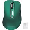 memzuoix Mouse Wireless 2.4GHz, Mouse Ottico Portatile 1400 DPI con Mini Ricevitore USB, 5 Tasti e Funzionamento a Batterie per Laptop, Desktop, MacBook - Verde Scuro