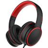 RORSOU R10 Cuffie auricolari con microfono, leggere, pieghevoli, stereo, bassi, con cavo anti-groviglio da 1,5 m, cuffie cablate portatili per smartphone, tablet, computer, MP3/4 (nero)