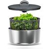 Zyliss Easy Spin Centrifuga per Insalata Piccola in Acciaio Inox, Capacità: 3,5L, Asciuga Lattuga con Corda a Strappo, Pulsante Freno, Base Antiscivolo, Lavabile in Lavastoviglie, Senza BPA