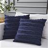 Longhui bedding Fodera per cuscino in cotone blu navy, per divano, decorativa, 45,7 x 45,7 cm, 2 pezzi