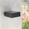 M Ledme - Applique solare a LED Black Bin 2W, luce per esterni con sensore di movimento e crepuscolare, protezione IP65, illuminazione 4000K (neutra), ricarica rapida e autonomia di 6-8 ore