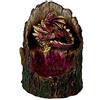 Nemesis Now Arboreal U5287S0 - Statuetta Luminosa con Drago Rosso sul Tronco d'albero, 10,8 cm, Colore: Verde