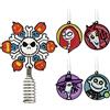 Hallmark Disney - Puntale per albero di Natale in miniatura di Tim Burton, motivo: L'incubo prima di Natale, 12,7 cm e mini ornamenti da 4,3 cm, set da 5, infrangibile