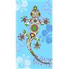 Miracle Home. Microfiber Beach Towel Lagartija, 100% Polyester, Azul, 95 X 175 Cm. 15090