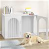 Hzuaneri 108 cm Gabbia per Cani, Tavolo Supplemento, Cuccia Moderna per Cani Interno, Kennel Cane Medio, Casetta per Animali, 3 porte, Porta ad arco, 64 x 108 x 76 cm, Bianco DFC86013W