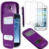 ebestStar - Cover Compatibile con Samsung S3 Mini Galaxy GT-i8190, i8190N Custodia Portafoglio Protezione Libro, Flip con Finestra View + Penna +3 Pellicole plastica, Viola