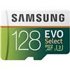 Samsung Memorie MB-ME128HA Evo Select Scheda MicroSD da 128 GB, UHS-I U3, Fino a 100 MB/s, Adattatore SD Incluso