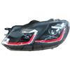 AUTO-STYLE AUTOSTYLE Set di fari 7.5-Look compatibile con Volkswagen Golf VI 2008-2012 - Nero/Rosso - incl. luci dinamiche