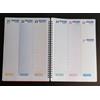 tipome Agenda settimanale con orari - Formato A4 (chiusa 21x30cm / aperta 42x30cm) Blocco con spirale