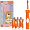 CHAIN PEAK Spazzolino elettrico sonico per bambini, spazzolino ricaricabile per bambini Spazzolino automatico per bambini dai 3 ai 12 anni con promemoria 30s, timer da 2 minuti, 6 modalità, 8 testine