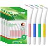Annauiy Scovolini Dentali Angolo 90°a Forma di L,Misto, 40 Pezzi,Per Gap di 0,6/0,7/0,8/1,0-1,2 mm,Pulizia dei Denti e Rimozione Della Placca