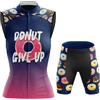 Mydawan Completo Ciclismo Donna Abbigliamento Bici MTB Estivo Tuta Ciclista Senza Maniche,Maglietta da Bicicletta Gilet e Pantaloncini Shorts con 19D Gel Imbottiti,Maglia da Ciclo Asciugatura Rapida|10,XXL