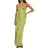 Generic Abiti primaverili per le donne 2025 Carino Breve Notte Matrimonio Ospite Wrap Chiesa Uscire Cinghia Elegante Abito Floreale, Verde, S
