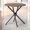 FurnitureR Round Bistro Tavolo, 80 x 80 cm Dining Desk, H-76 cm Low Bar Tavolo, MDF and Iron Frame, Espresso Brown Top, Ideal for Balcony, Terrace, Indoor Kitchen, Home Bar, Ristorante