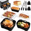 HLEIUKT Silicone per Friggitrice ad Aria per Moulinex XXL Dual Easy Fry 11 Litri(6.5+4.5L), Teglie per Friggitrice ad Aria, Accessori Airfryer in silicone riutilizzabili