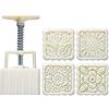LEAMALLS 5 Pezzi Mooncake Stampa Formine per Biscotti Timbro Presse Muffin e Cupcake con Fiore Fai da Te Utensili da Forno Pasticceria Fondente Decorazione