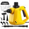 Udodik Pulitore a vapore portatile, pulitore a vapore per casa, pulitore a vapore multiuso con 10 accessori per tappeti, tende, divani, cucina, bagni e altro ancora (yellow)