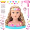 deAO Adatto a bambini Testa Bambola da Truccare e Pettinare, 25cm Testa da Acconciare Hair Styling Head Truccare e Pettinare con Accessori, Principessa Trucco e Parrucchiere con Trucchi Accessoric