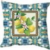 IL MAGGIOLINO | Fodera 40x40 Gobelin con Stampa Limoni Sfondo Blu, Tessuto Doppio, Cerniera Nascosta, Made in Italy