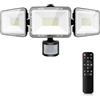 MEIHUA 70W Faretto con Sensore di Movimento 700-6850LM 10 Luminosità 4 Modalità Timer 6500K Bianca Fredda IP66 Impermeabile con Telecomando Fari LED Interna ed Esterna per Giardino Cortile Garage
