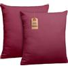 NatureMark Confezione da 2 federe per cuscini in jersey, per dormire lateralmente, cuscino per il collo, conformi all'OEKO-TEX, da 40 x 40 cm, in diversi colori e dimensioni, Rosso Bordeaux