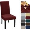 XINEAGE Coprisedie con Schienale 2 Pezzi, Elasticizzato Copertura della Sedia, Copertura Fodera, Banchetto Sedia Sedile Slipcover Cerimonia di Nozze Posate da (2 Pezzi, Rosso Vivo)