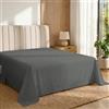 Pizuna Linens Pizuna Lenzuolo sopra singolo Cotone 150x280cm Grigio 400 fili trama Sateen | Lenzuolo sopra Singolo 100% cotone a fiocco lungo, trama sateen, 150x280 cm, colore Grigio Scuro, 400 fili, 1 pezzo