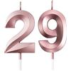 FAINCA 3D Diamante Candeline Compleanno Particolari, Numero 29 Candele Compleanno, Oro Rosa Candeline Compleanno Scintillanti, per Festa Nozze Anniversario Celebrazione Forniture