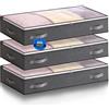 Boic 3 Pezzi 60L Contenitori Sottoletto Pieghevole, Scatole Per Armadio Pieghevole Sottoletto Per Coperte Con Coperchio E Finestra Trasparente Organizer Armadio Di Grande Capacità Per Camera Da Letto
