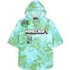 MINECRAFT Asciugamani Bagno con Cappuccio Asciugamano Doccia Ragazzi Creeper Accappatoio Poncho Bambino Telo Mare Bambini Idee Regalo (Verde Tie Dye, 6-9 Anni)