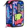 Mitama Astuccio Scuola 3 Scomparti, SUPER TRIPLO MUSIC POP, Contenuto 47 pz, Completo di Matite, Pennarelli, Portapenne Scuola Elementare Bambina
