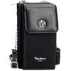 Pepe Jeans Sprig Borsa a tracolla per cellulare nero 11 x 20 x 4 cm Pelle sintetica by Joumma Bags, Nero, Taglia unica, Borsa a tracolla per cellulare