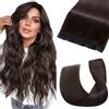 UK-Fashion-Shop Extension Capelli Veri Clip Fascia Unica Remy Human Hair Naturali Umani Lisci One Piece Hair Extension 35 cm (40 g) #02 Marrone Scuro