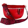 kennydoo Marsupio con ampio modello | Marsupio da donna uomo | Borsa a tracolla | Marsupio alla moda | Borsa JX818, Colore: rosso, L, Marsupio a tracolla con tracolla larga