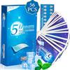 ASOVR 56 PCS Strisce Sbiancanti Denti 5D Schloss, Teeth Whitening Strips con Adesione unica, Dental Whitestrips Ricche di Fattore Sbiancante e Fattore Antiallergico, Comode e Prive di Acido Dentale
