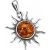 SilverAmber Jewellery Ciondolo a forma di farfalla in vera ambra baltica e argento sterling, senza catena, GL362