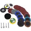 TOPBATHY 300 Pezzi Accessorio Per Levigatura Per Trapano Kit Platorello Per Abrasivi Disco Di Levigatura Lavorazione Del Legno Tamponi Di Levigatura Disco Abrasivo Sabbia Zirconia