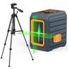 CIGMAN Livella Laser con Treppiede, Livella Laser Autolivellante Raggio Verde Laser Orizzontale e Verticale Linee Incrociate per la Decorazione Domestica Custodia per il Trasporto(Batteria Inclusa)