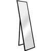 [en.casa] Specchio da Terra Specchio Rettangolare da Figura Intera Autoportante per Camera da Letto Ingresso Superficie Riflettente 150 x 35 cm Cornice in MDF - Nero