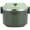 Pilipane Thermos per cibi Caldi, Scatola per Il Pranzo, Contenitore per Alimenti, Scatola per bento con Isolamento Rotondo a Prova di perdite in Acciaio Inossidabile 304 per Lavoro(Verde a Uno Strato)