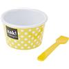 Zak Designs zak! Dotty - Bicchiere da Ghiaccio Ø 8 cm, con cucchiaino per Gelato, Colore: Giallo/Bianco