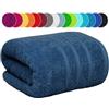 EDB Telo da bagno extra large, 100 x 200 cm, da bagno di grandi dimensioni, XXL, super morbidi, 100% cotone egiziano, asciugamano da spiaggia avvolto nel corpo, 600 g/m² (colore blu, 1)
