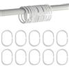 Armo Home Armo® 24 ganci per tenda da doccia in plastica a forma di C, colore bianco, per asta da doccia, confezione da 24