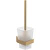 Villeroy & Boch Elements - Striking - Set di scopino per WC a parete, con contenitore in vetro satinato, quadrato, colore: oro