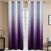 Yakamok Tende oscuranti oscuranti sfumate, in poliestere, colore viola, con occhielli isolati termici, per soggiorno/camera da letto (viola, 2 pannelli, 100 x 200 cm)