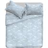Italian Bed Linen Satin Completo Letto In Raso Matrimoniale Stampato In Digitale, Azzurro, 300x260x2 cm