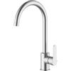 VeeBath Henry, rubinetto miscelatore da cucina, moderno, con bocca girevole, monoforo, miscelatore per lavello da cucina, finitura cromata, rubinetto da cucina moderno con beccuccio da 20 cm